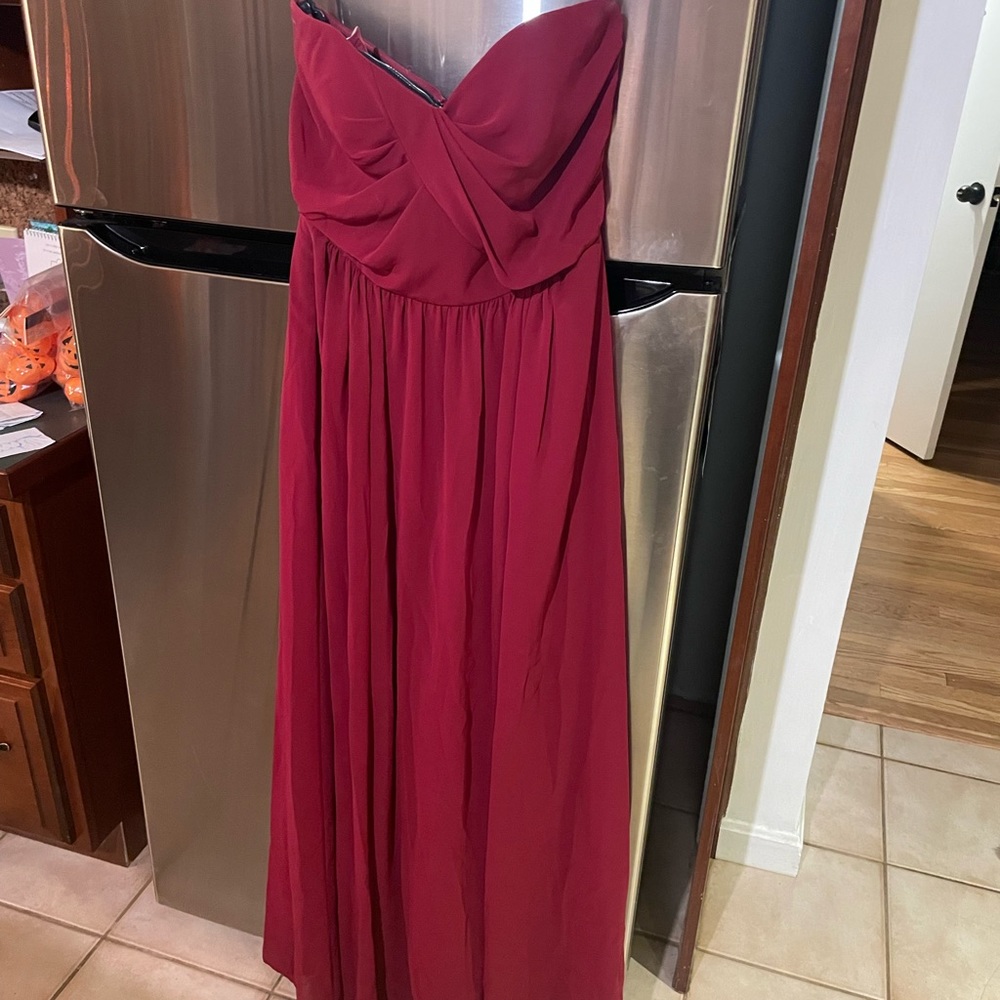 Social Bridesmaids Strapless Dress in Red